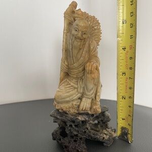 Sculpture SOAPSTONE   FISHERMAN - CHINESE MID CENTURY